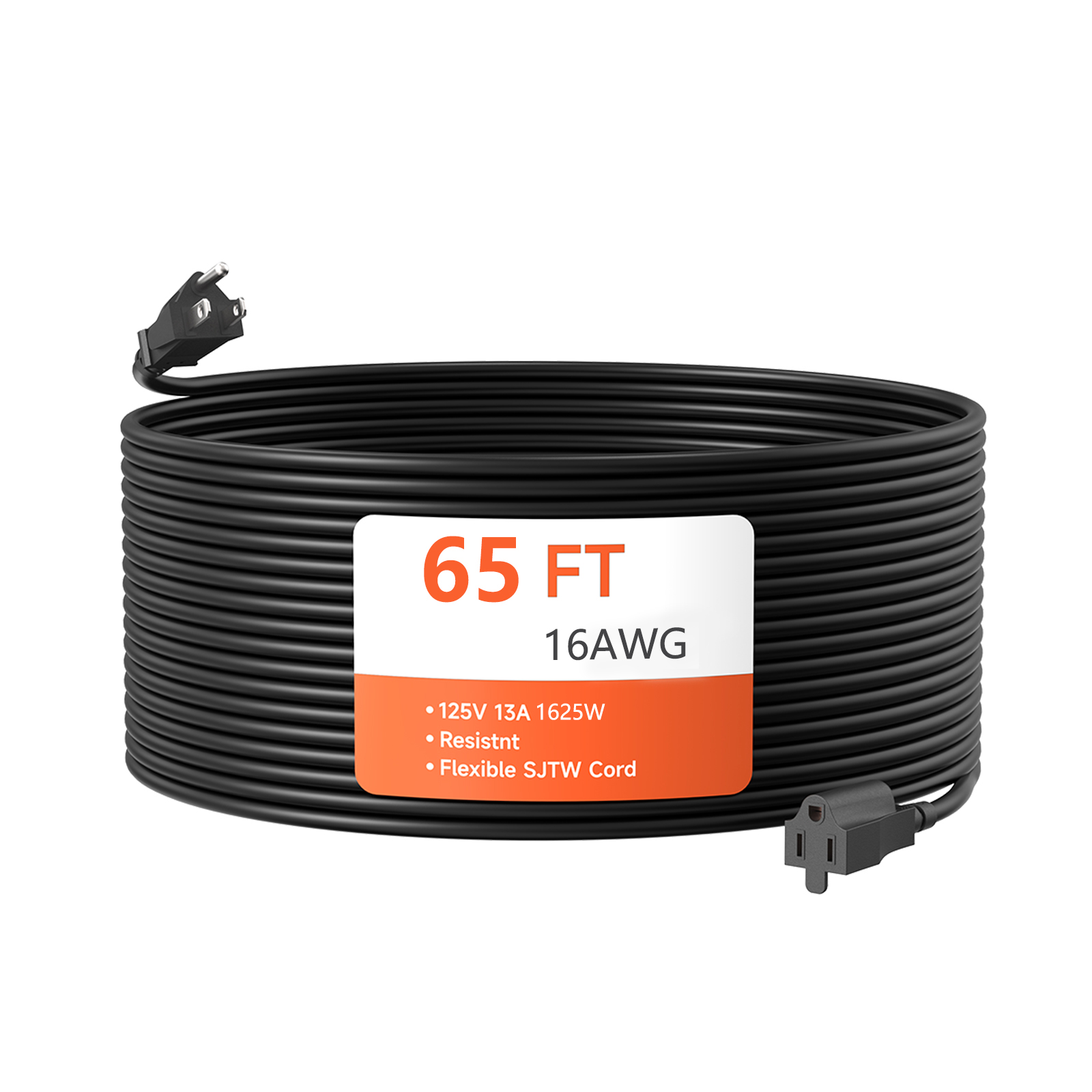 Outdoor Power Outlet Extension - สายไฟต่อขยายกลางแจ้งมาตรฐานสหรัฐอเมริกา 20/1.8 SJTW สายไฟกันลมและกันฝนแบบ Heavy Duty