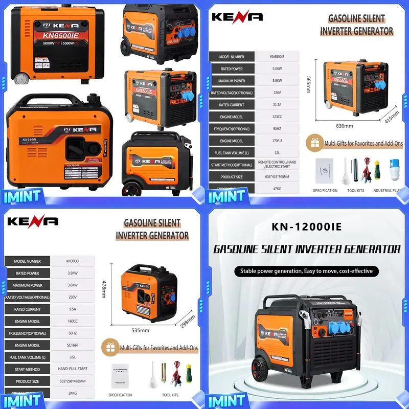 Portable Generator Inverter - เครื่องกำเนิดไฟฟ้าอินเวอร์เตอร์แบบพกพา 3.5kW 6.5kW ใช้ได้สองระบบ LPG/CNG สตาร์ทด้วยรีโมท