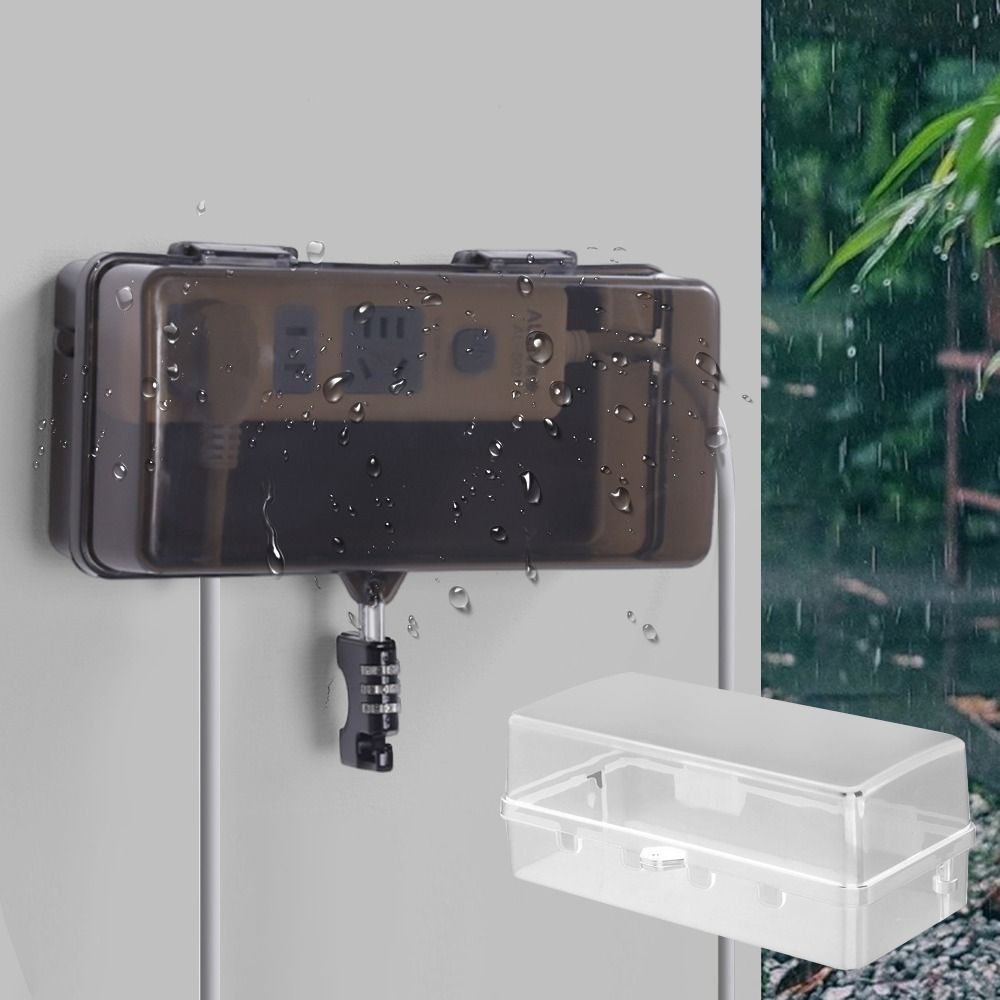 Outdoor Power Outlet Extension - กล่องปลั๊กพลาสติกทนทาน ป้องกันการโจรกรรม ทนต่อสภาพอากาศ ฝาครอบสายต่อพ่วง ป้องกันเต้าเสียบ กล่องเก็บปลั๊กไฟกันน้ำสำหรับใช้งานกลางแจ้ง