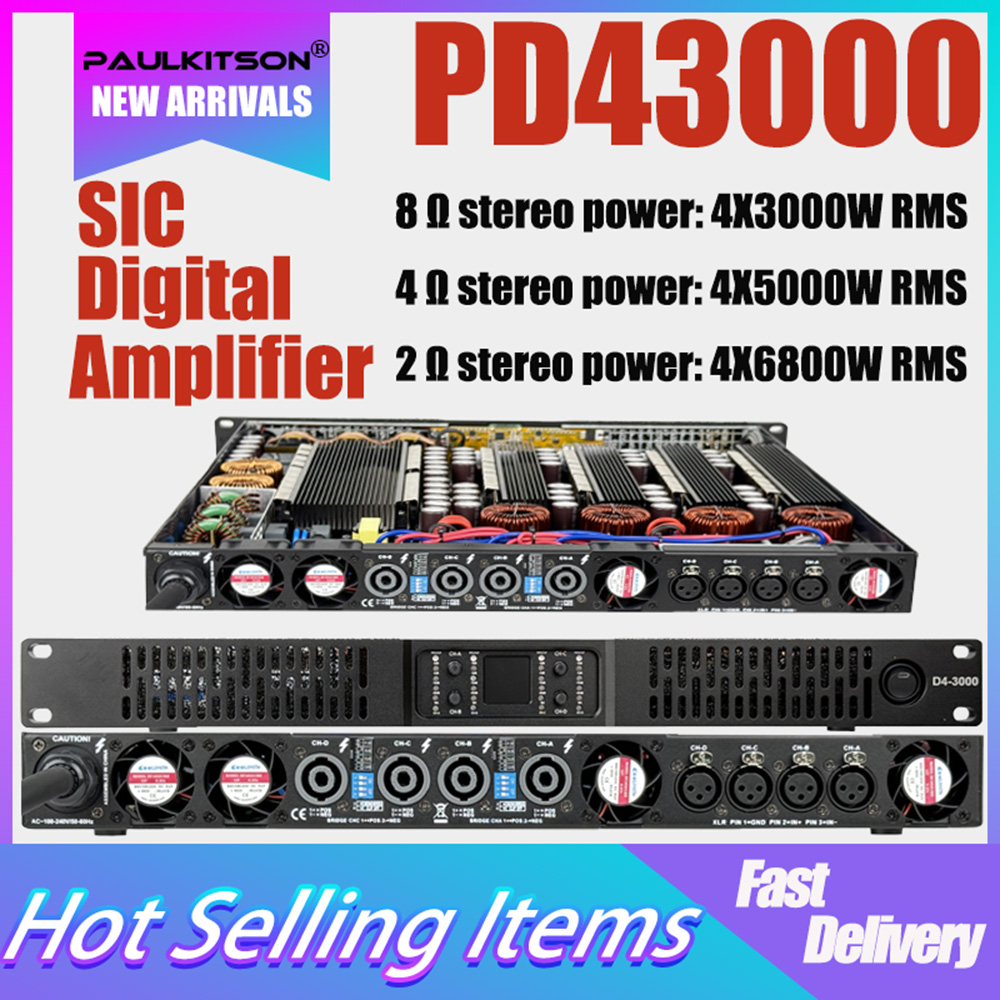 Outdoor Power Amplifier - Paulkitson PD43000 4x3000W 8Ω Professional เครื่องขยายเสียงดิจิตอล