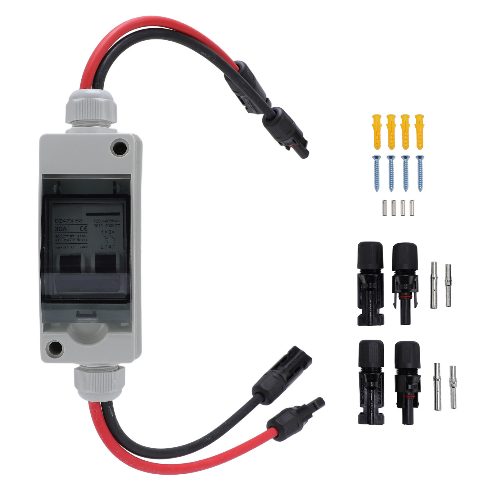 Outdoor Power Disconnect - สวิตช์ตัดการเชื่อมต่อแผงโซลาร์เซลล์ 30A DC AC แบบปิด 2