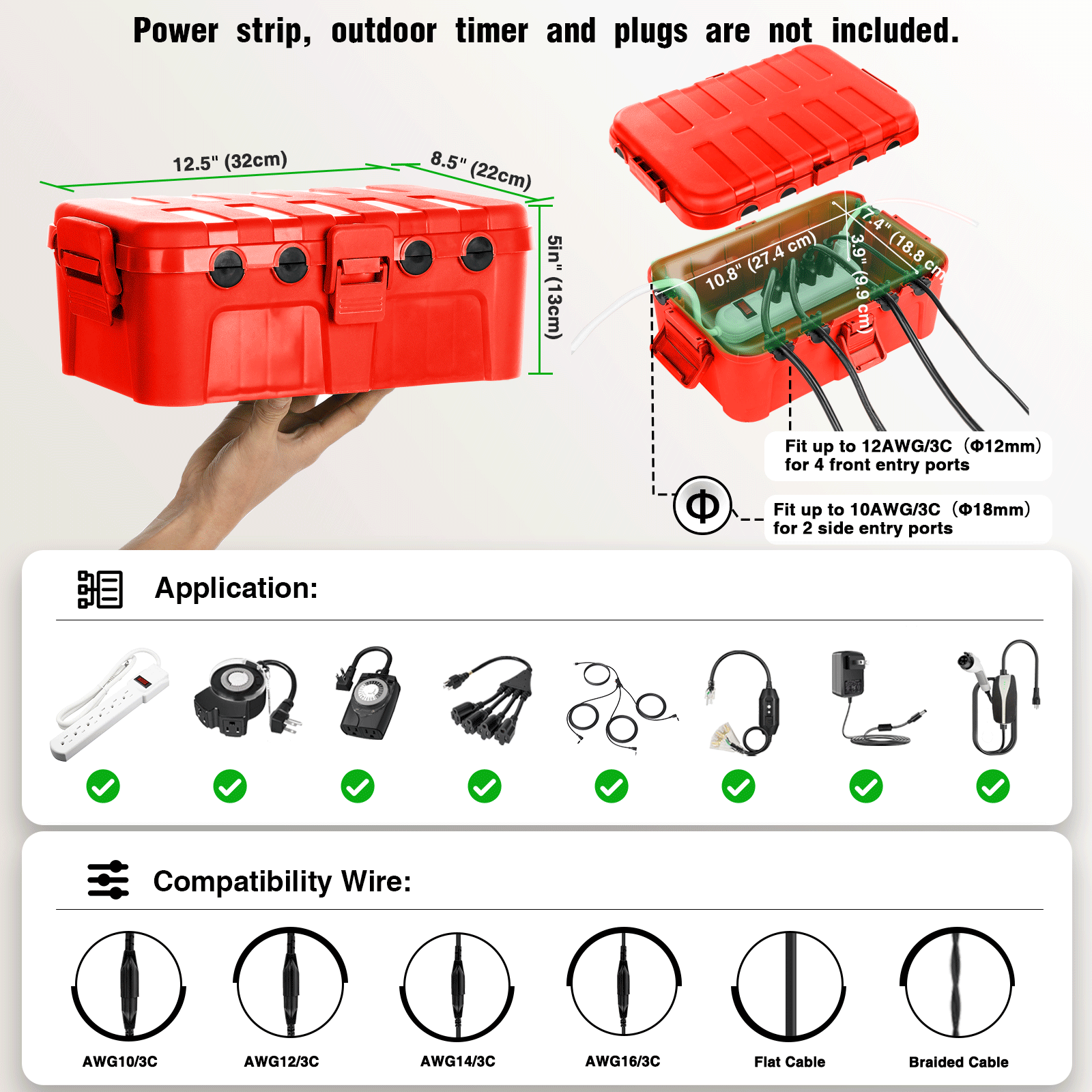 กล่องต่อสายไฟกันน้ำกลางแจ้ง IP - Outdoor Power Outlet Extension บทวิจารณ์และราคา