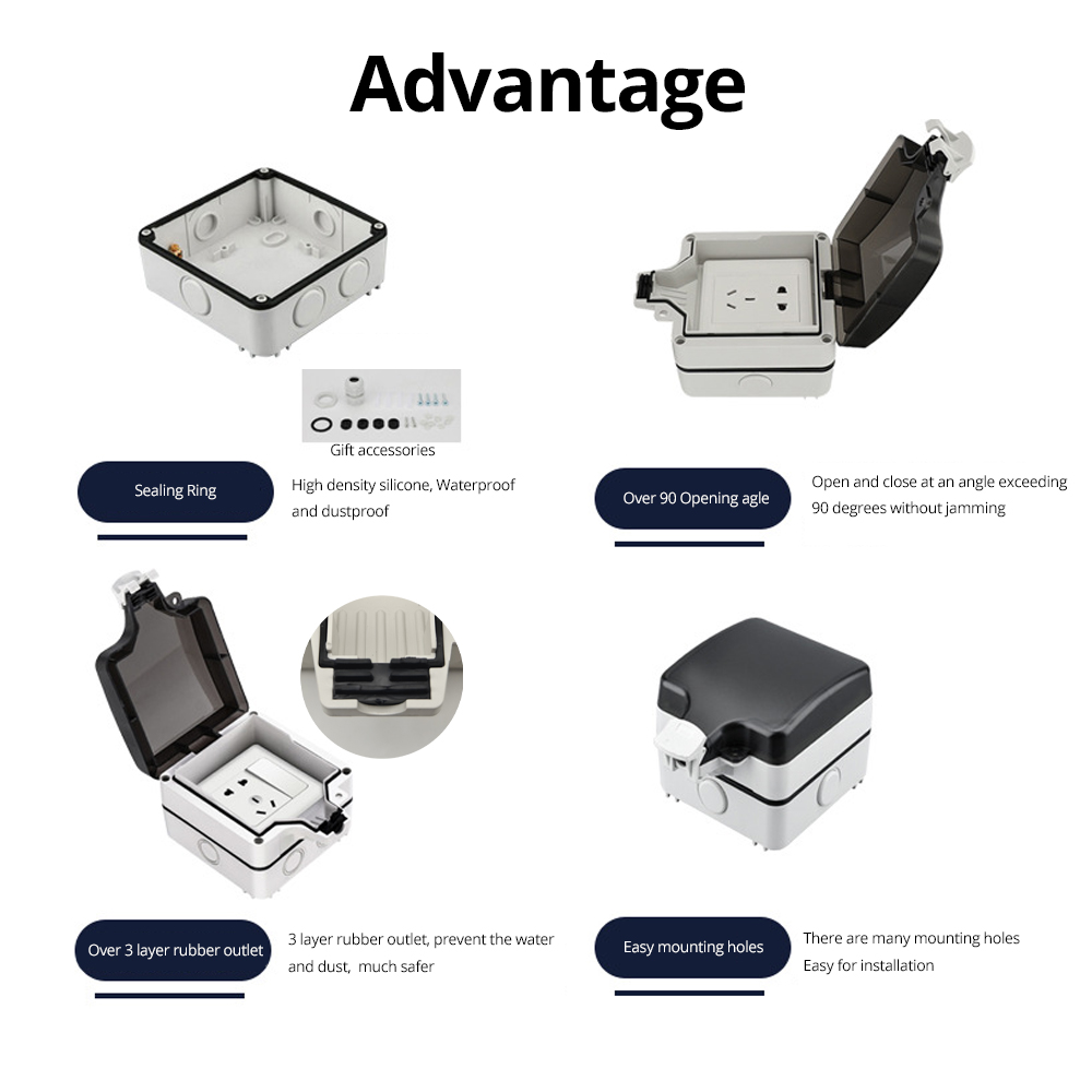 Wallpad IP66 กันฝุ่นกันน้ํากลา - Outdoor Power Outlet บทวิจารณ์และราคา
