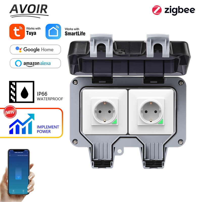 Avoir Tuya Zigbee ซ็อกเก็ตไฟฟ้ - Outdoor Power Outlet Extension บทวิจารณ์และราคา