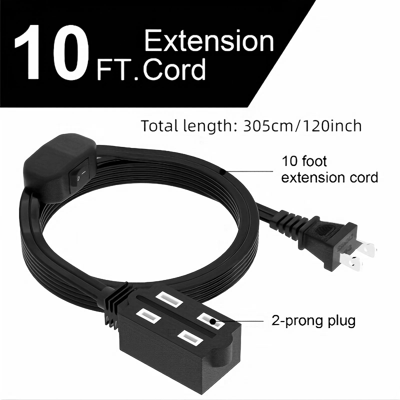 10FT กลางแจ้งสายไฟ Heavy Duty  - Outdoor Power Outlet Extension บทวิจารณ์และราคา